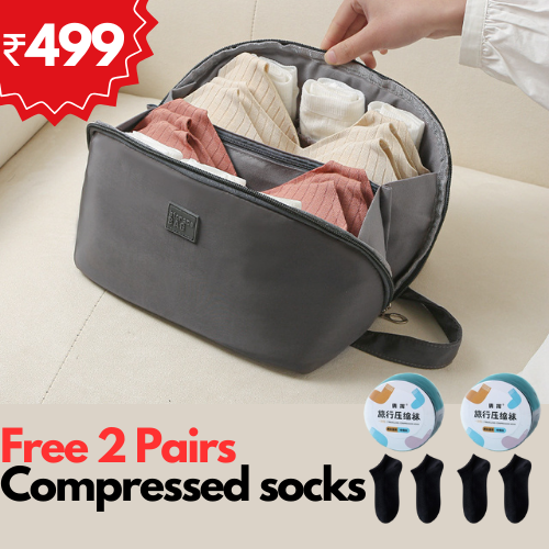 Travel Bag & Travel Fresh Compressed Socks (Combo)