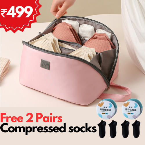 Travel Bag & Travel Fresh Compressed Socks (Combo)