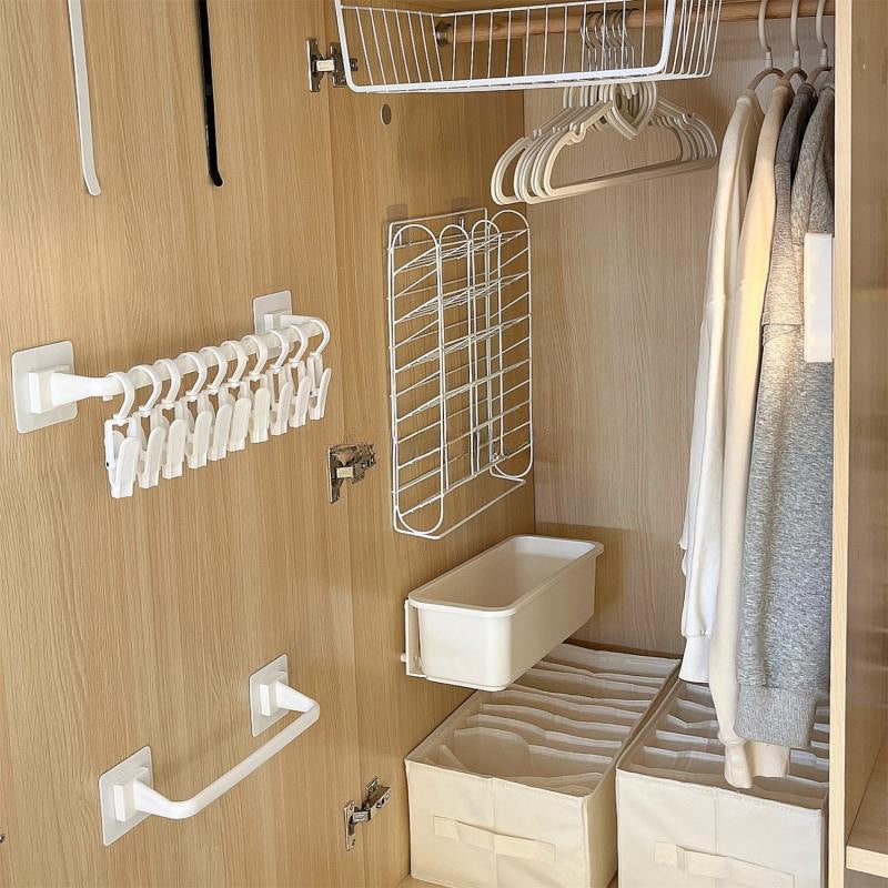 Closet Organizer (Hanging Bar + Clips Combo)