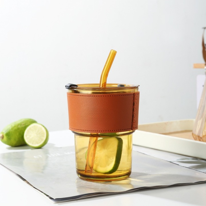 Grip Glass Tumbler With Straw (Buy 1 Get 1 )