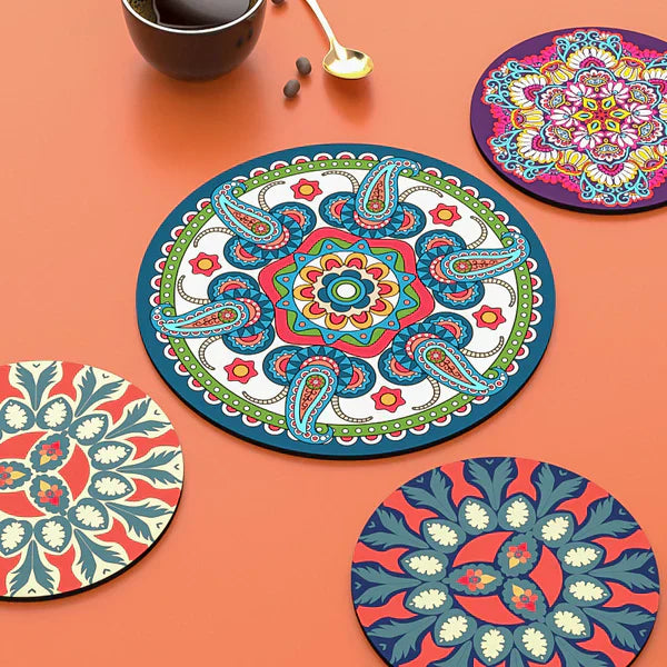 COMBO PACK Countertop Flower Mat & Silicone Coasters (pack of 4)