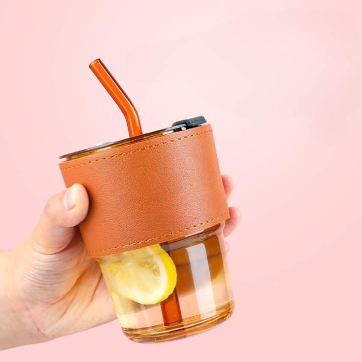Grip Glass Tumbler With Straw (Buy 1 Get 1 )
