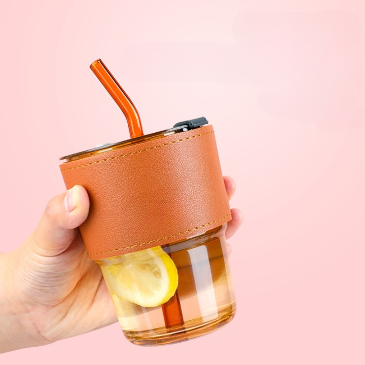 Grip Glass Tumbler With Straw (Buy 1 Get 1 )