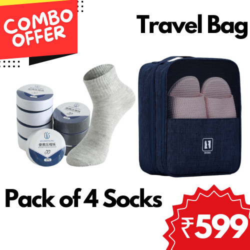 Travel Footwear Bag (4 Compressed socks free)