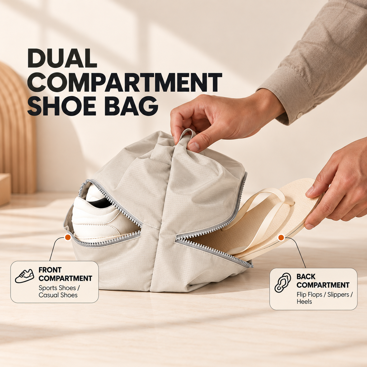 Dual Compartment Shoe Bag