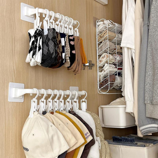 Closet Organizer (Hanging Bar + Clips Combo)